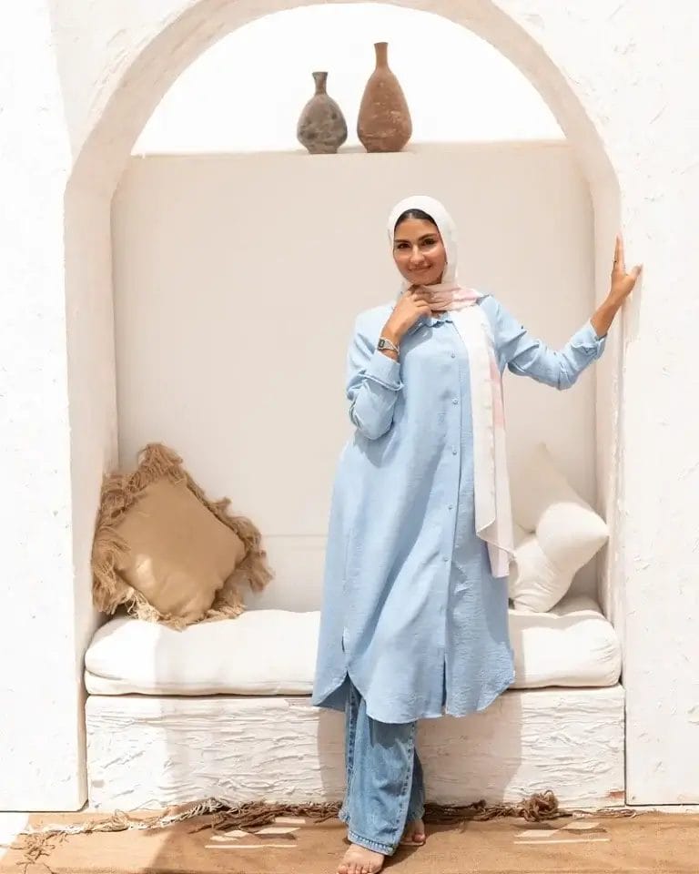 Linen basic shirt baby blue1