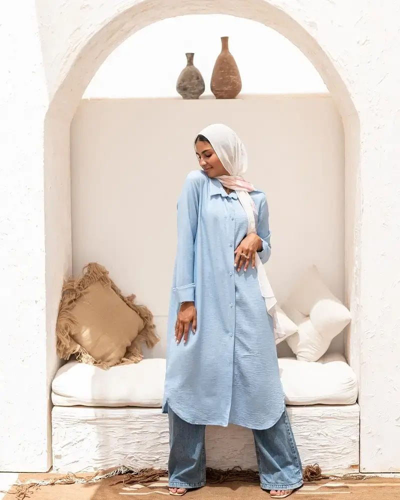 Linen basic shirt baby blue2