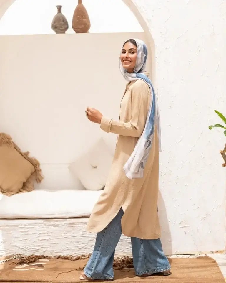 Linen basic shirt beij2