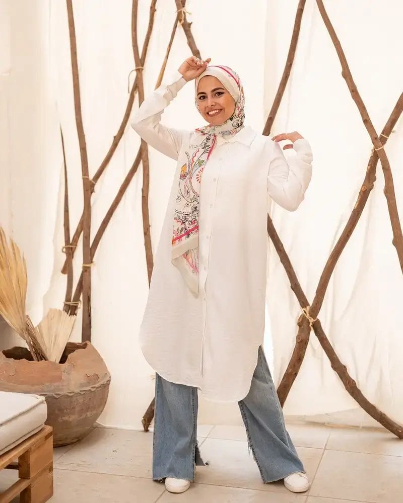 Linen basic shirt off-white1