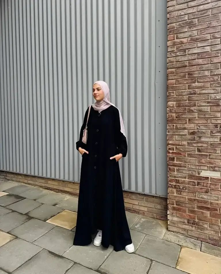 V neck Abaya