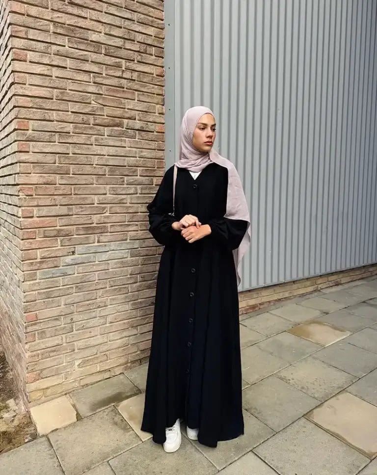 V neck Abaya
