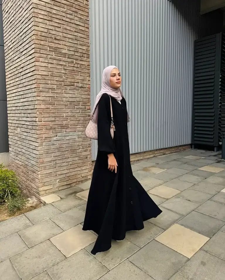V neck Abaya