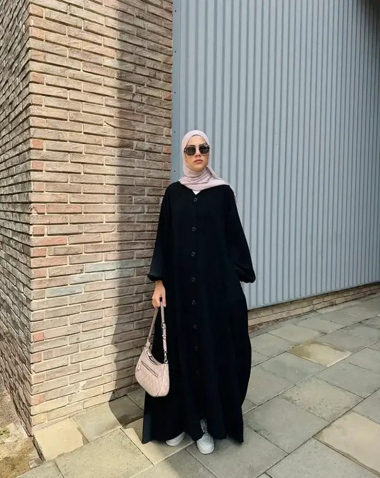 V neck Abaya