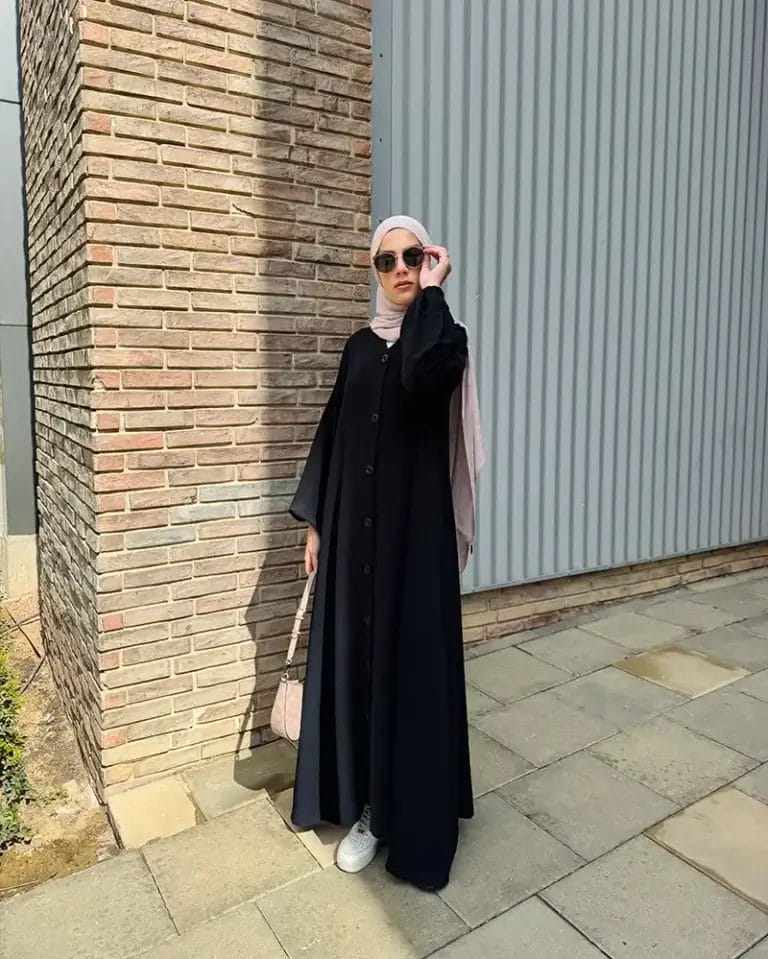 V neck Abaya