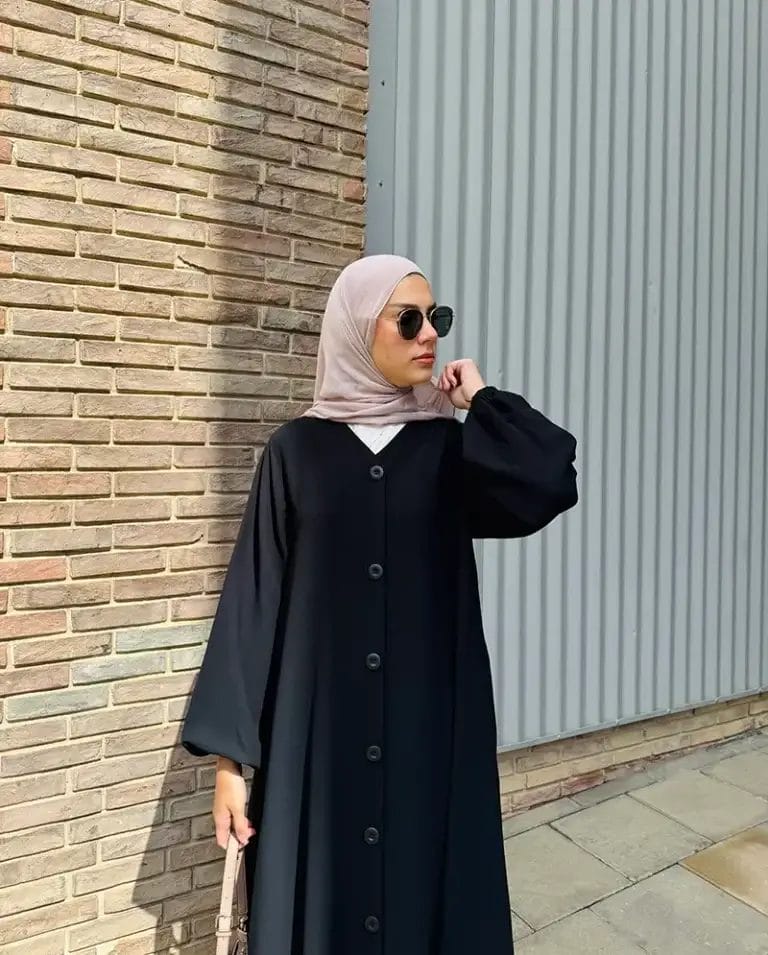 V neck Abaya