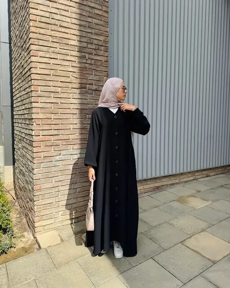 V neck Abaya