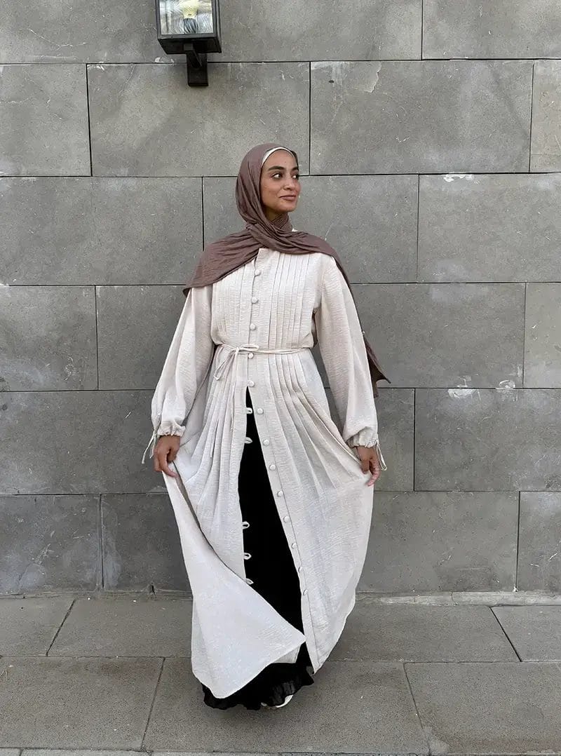 Timeless Buttoned Linen Dress - Image 5