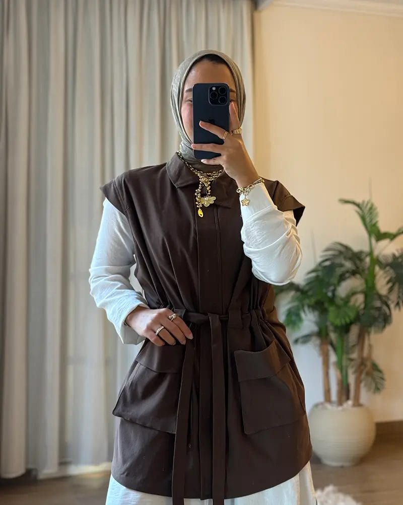 Sleeveless Gabardine Vest - Image 10