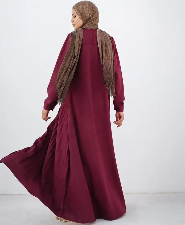 Suede Pleated Shirt Dress