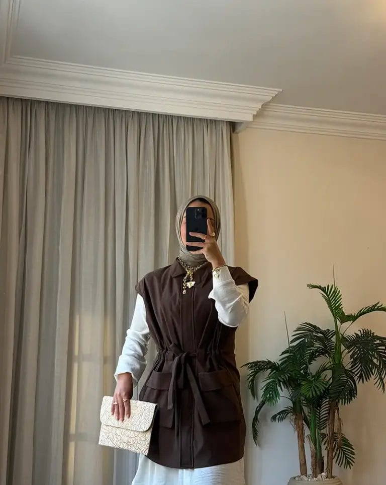 Sleeveless Gabardine Vest