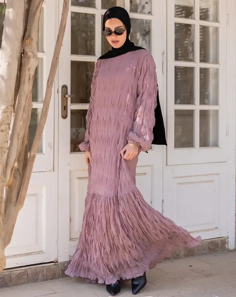 Crushed chiffon with full lining