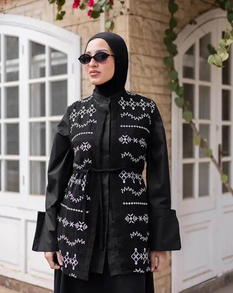 Noir Embroidered Vest