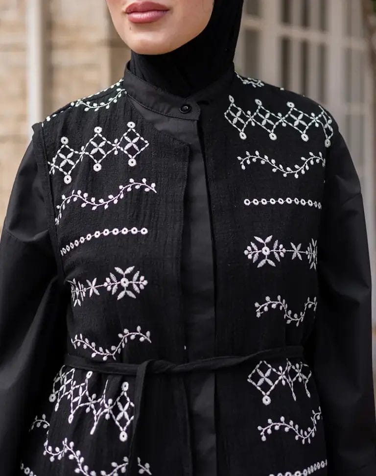 Noir Embroidered Vest