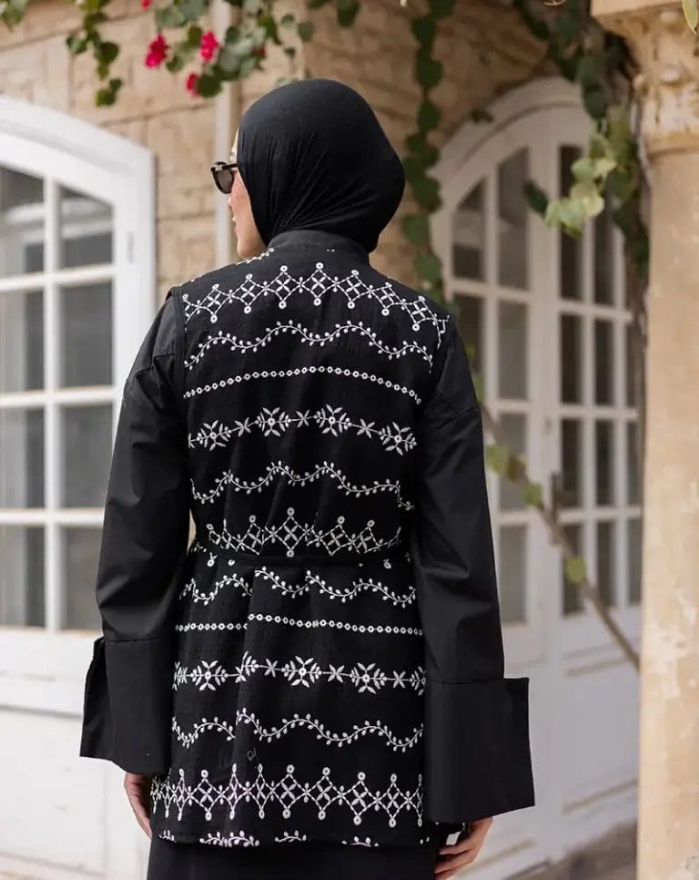 Noir Embroidered Vest