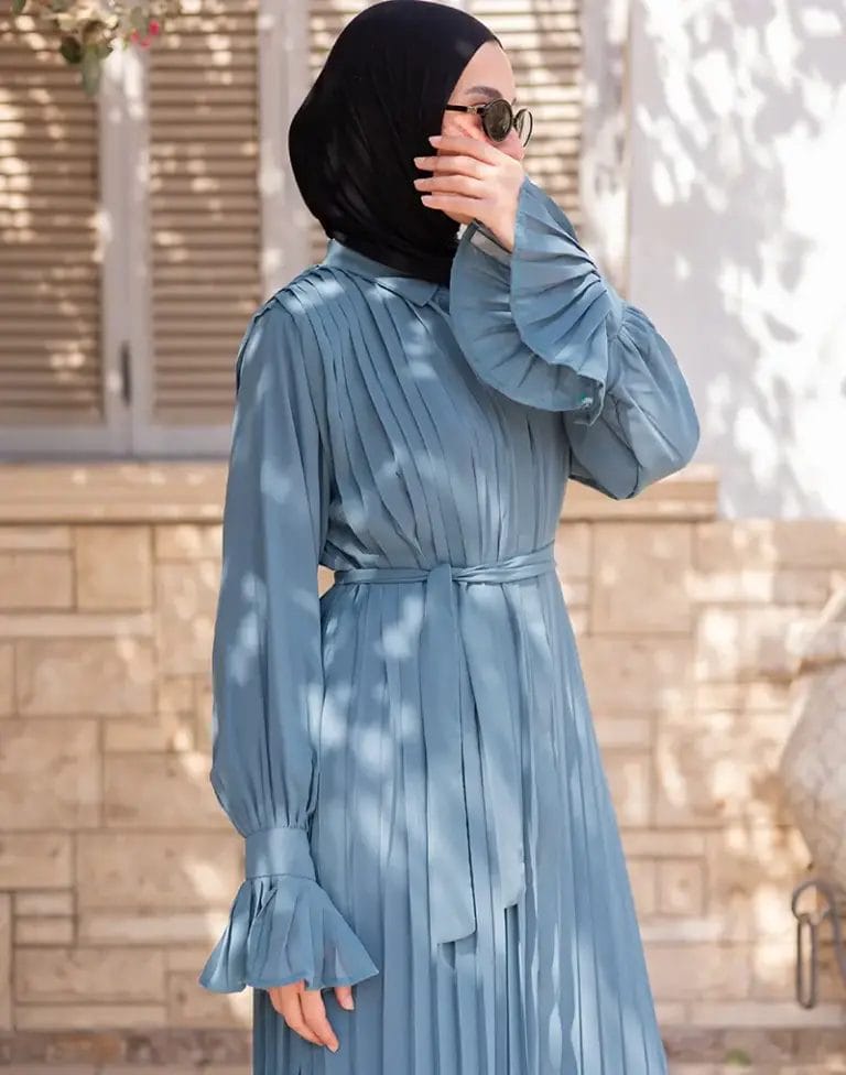 Pleated Chiffon Dress