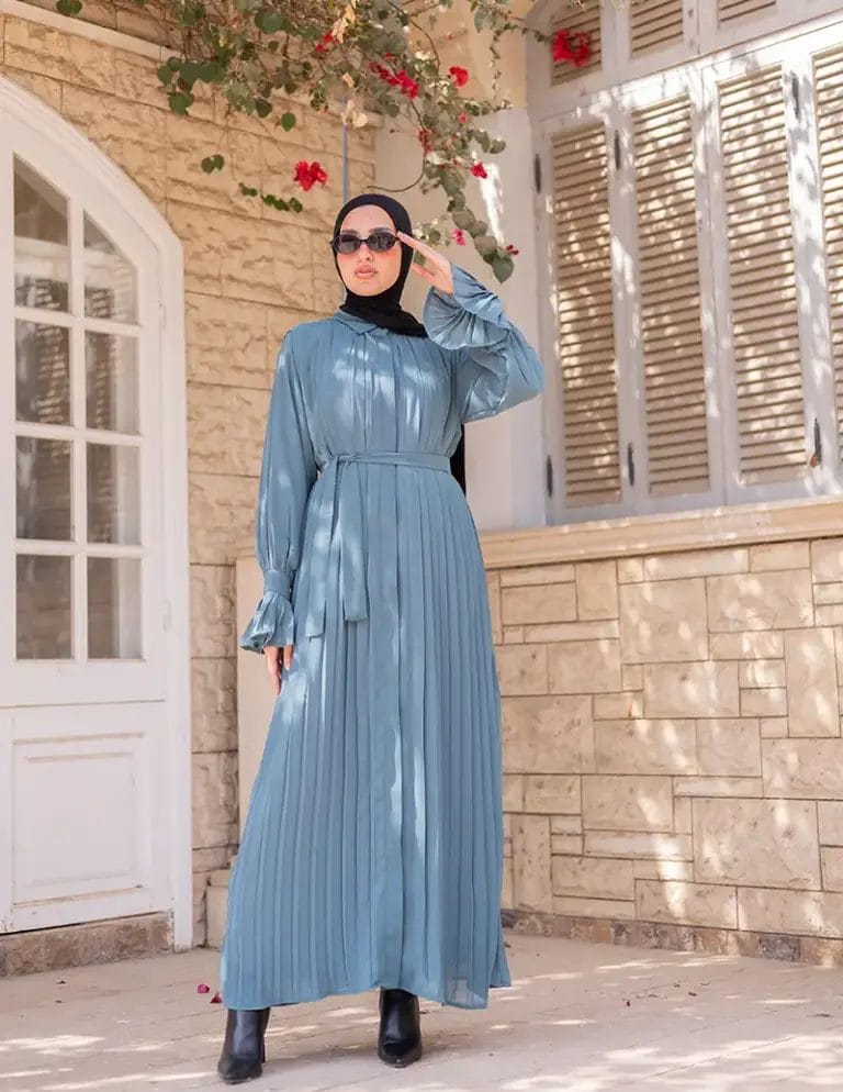 Pleated Chiffon Dress