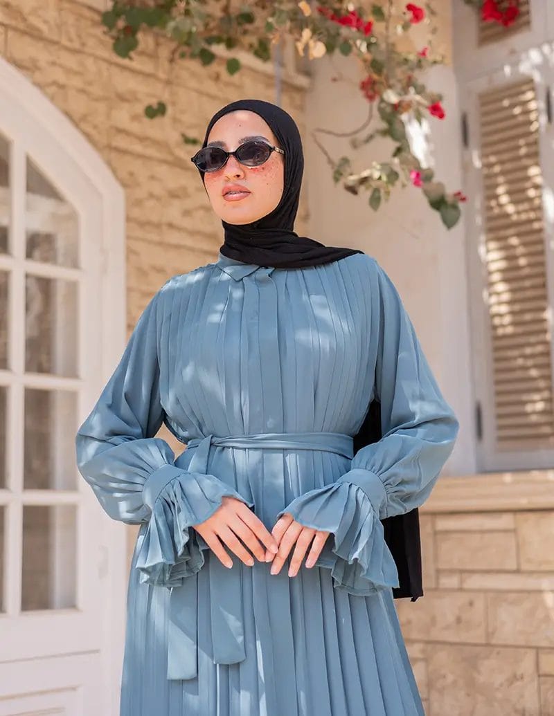 Pleated Chiffon Dress - Image 7