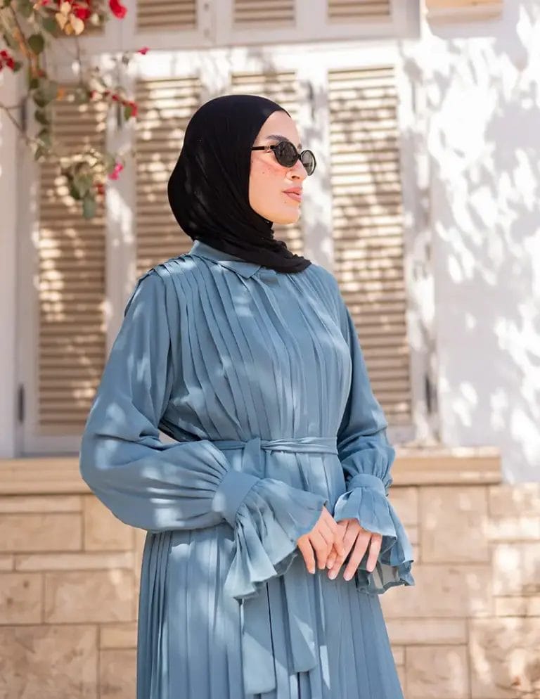 Pleated Chiffon Dress