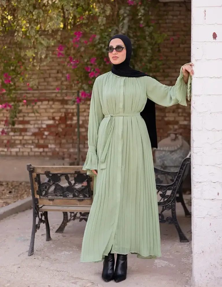 Pleated Chiffon Dress