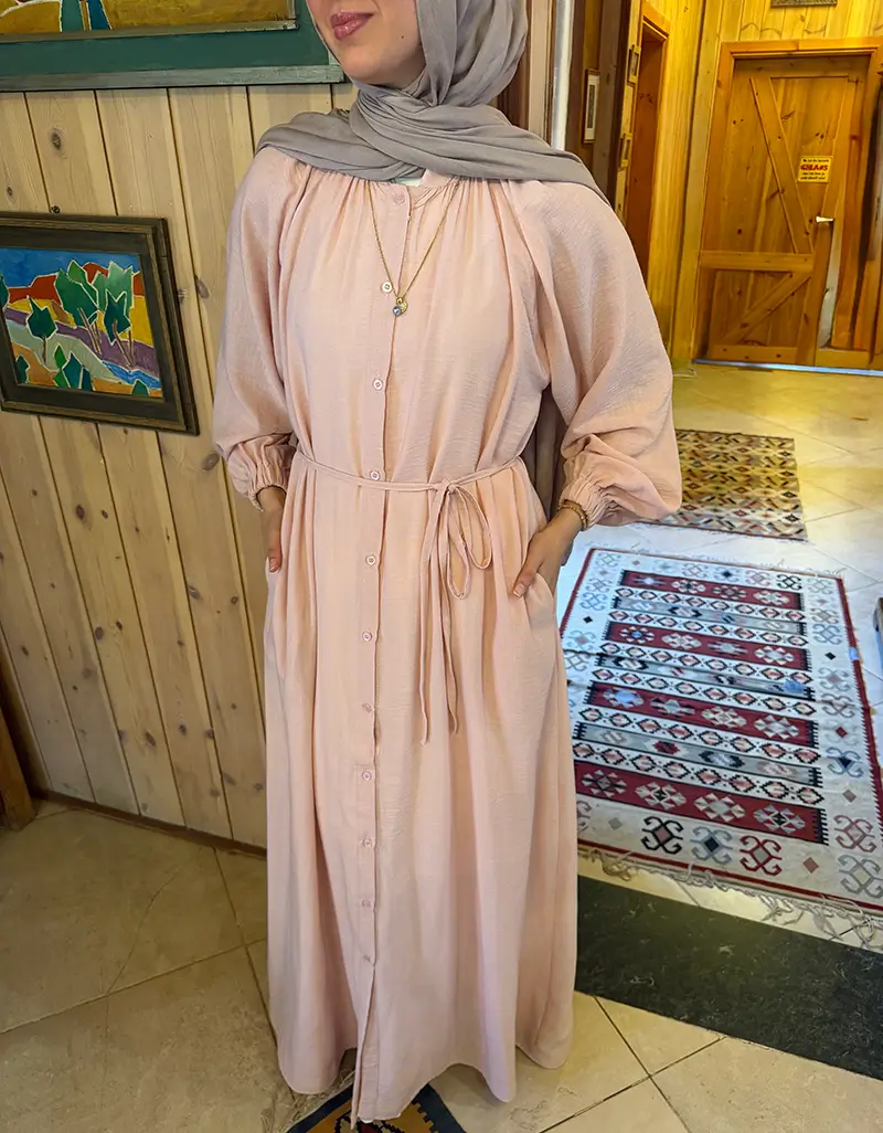 Linen Shirt Dress - Image 4